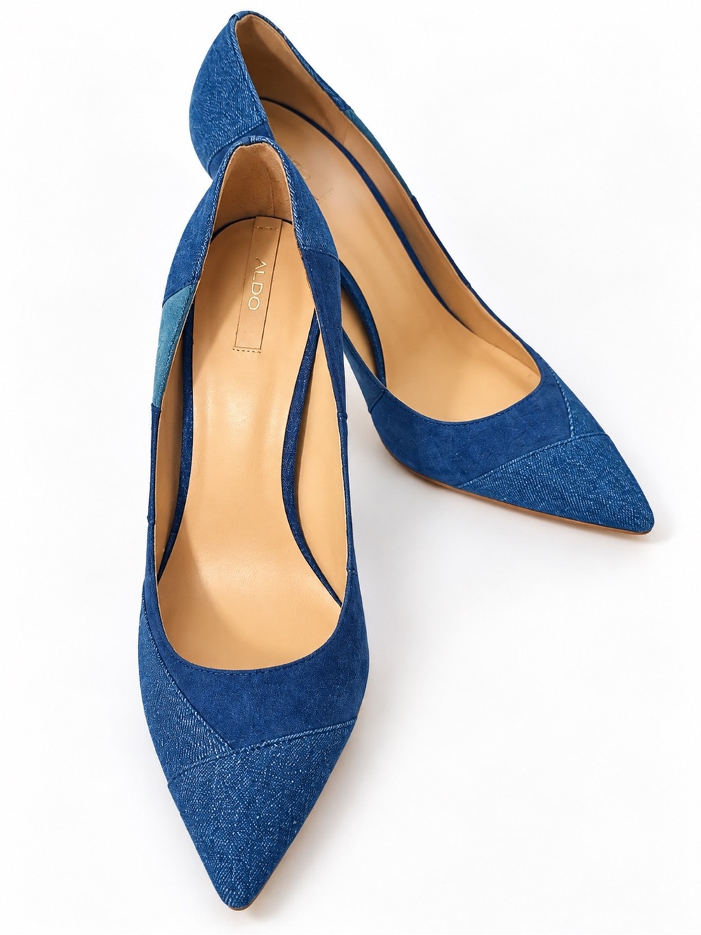Aldo Blue Pointed-Toe Suede & Denim Pumps